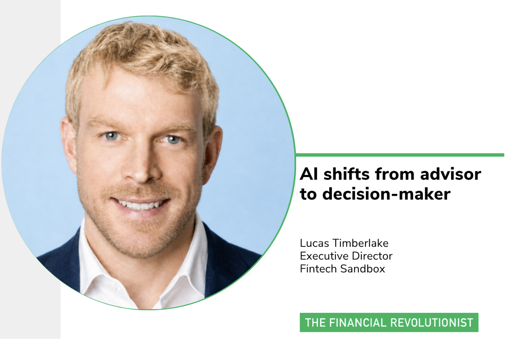 Photo of Lucas Timberlake, who discusses Boston Fintech Week